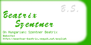 beatrix szentner business card